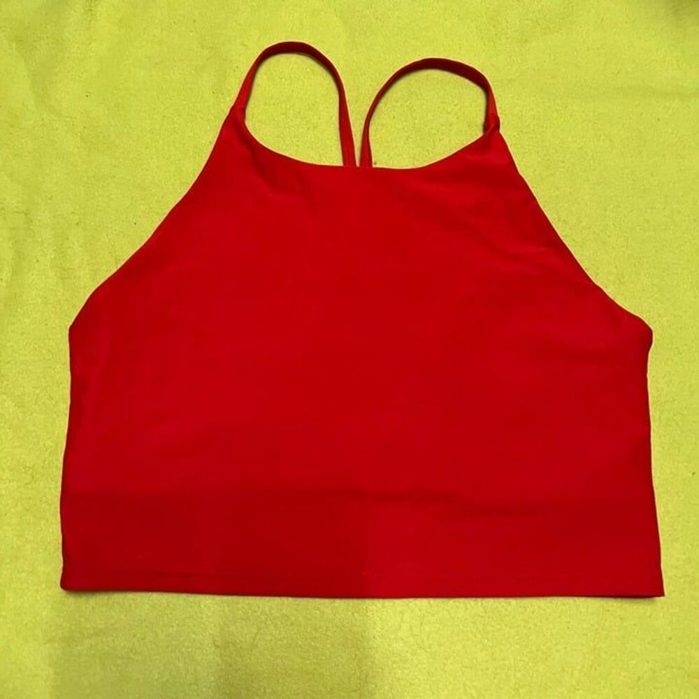 Old Navy High Neck Racerback Sports Bra Tank Red Orange Activewear XL